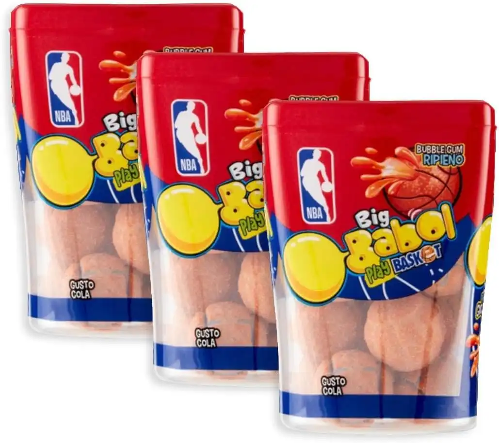 3x Big Babol Play Basket NBA Edition - Chewing Gum Cola Senza Glutine 90g