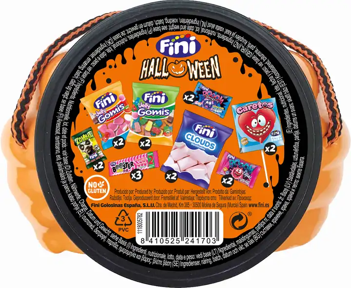 Fini Halloween Zucca 179g con Caramelle Gommose Marshmallow Lecca Lecca e Gum