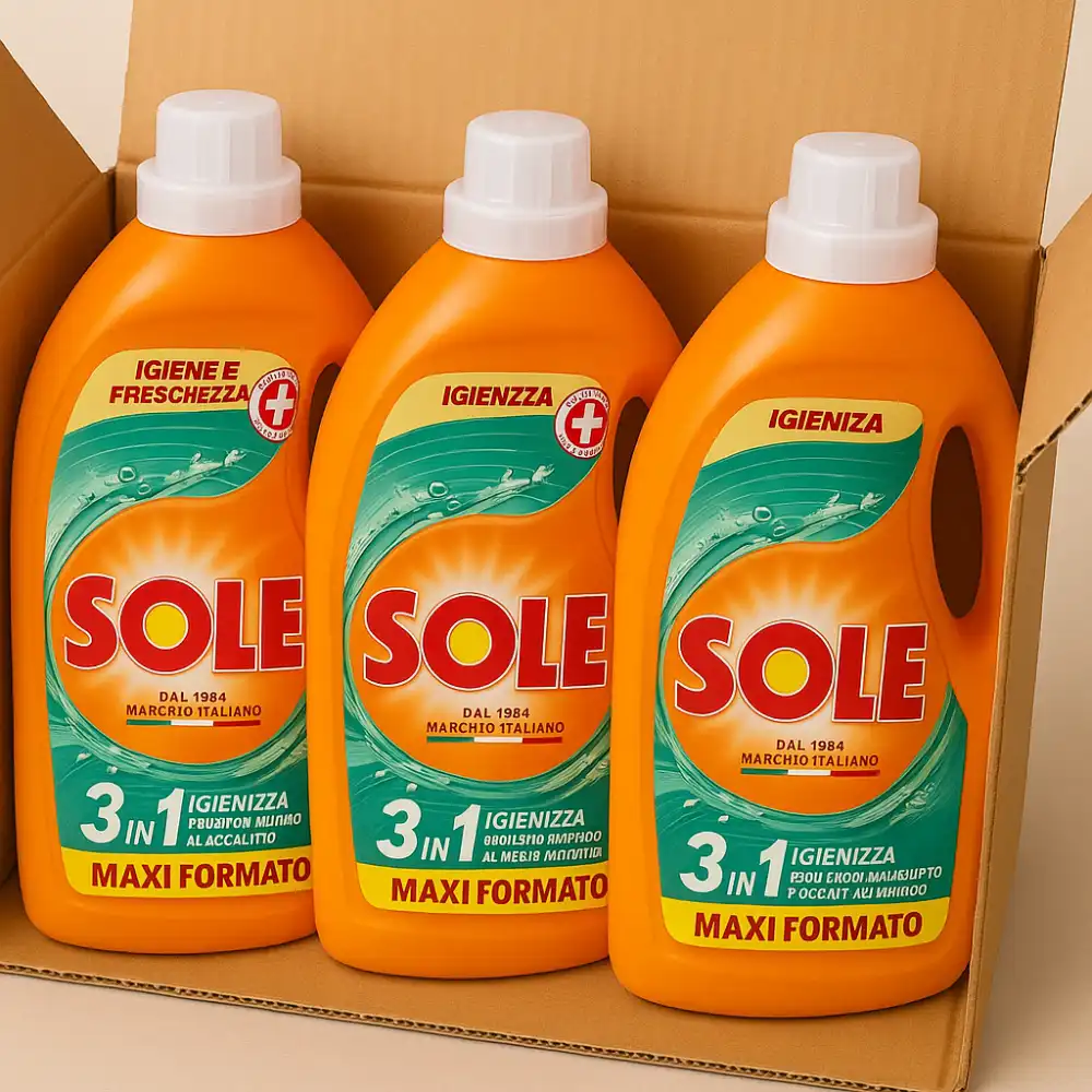3x Sole Detersivo Lavatrice Igiene e Freschezza 183 Lavaggi Liquido Igienizzante