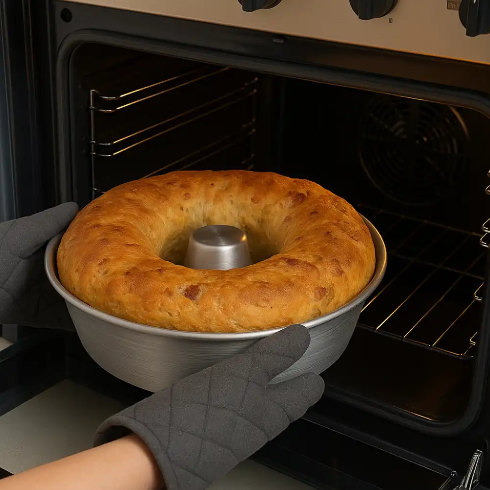 Set 3 Stampi Forno Alluminio 99,5% Ø28-30-32cm Ciambella Torte Casatiello