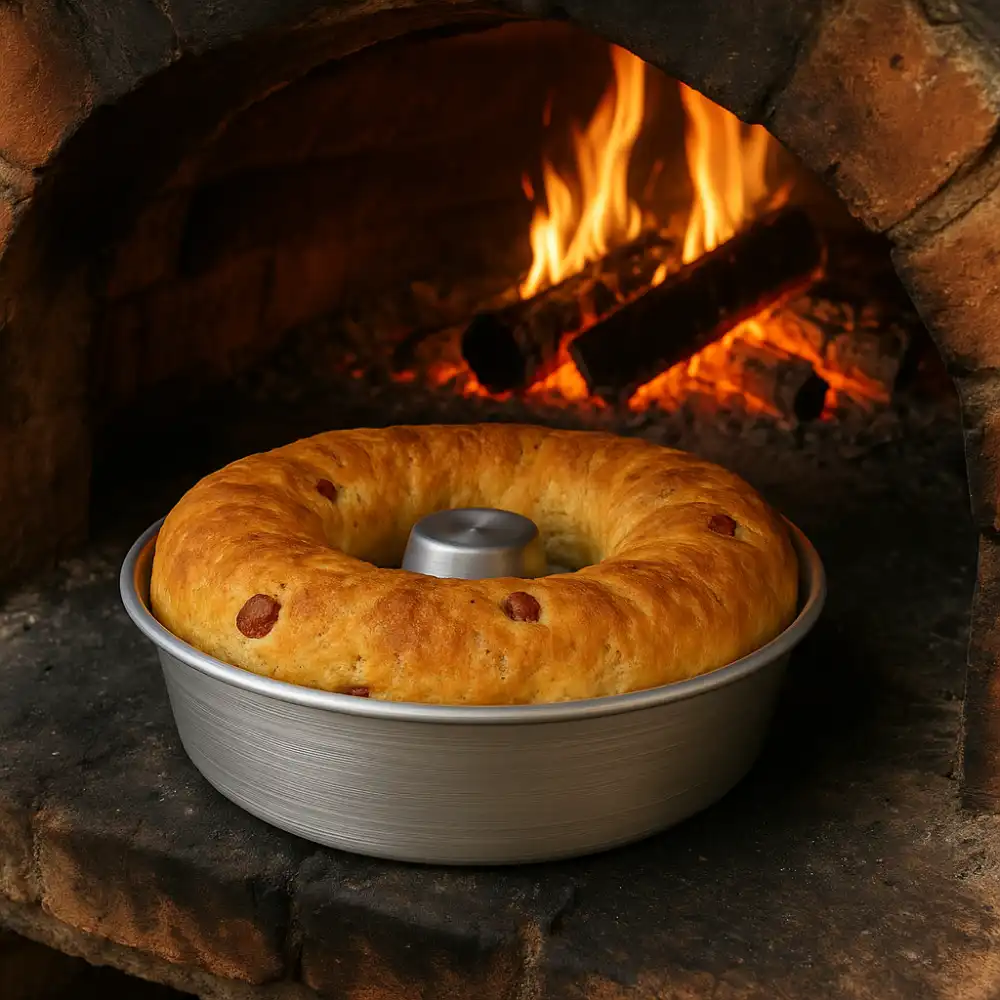 Set 3 Stampi Forno Alluminio 99,5% Ø28-30-32cm Ciambella Torte Casatiello