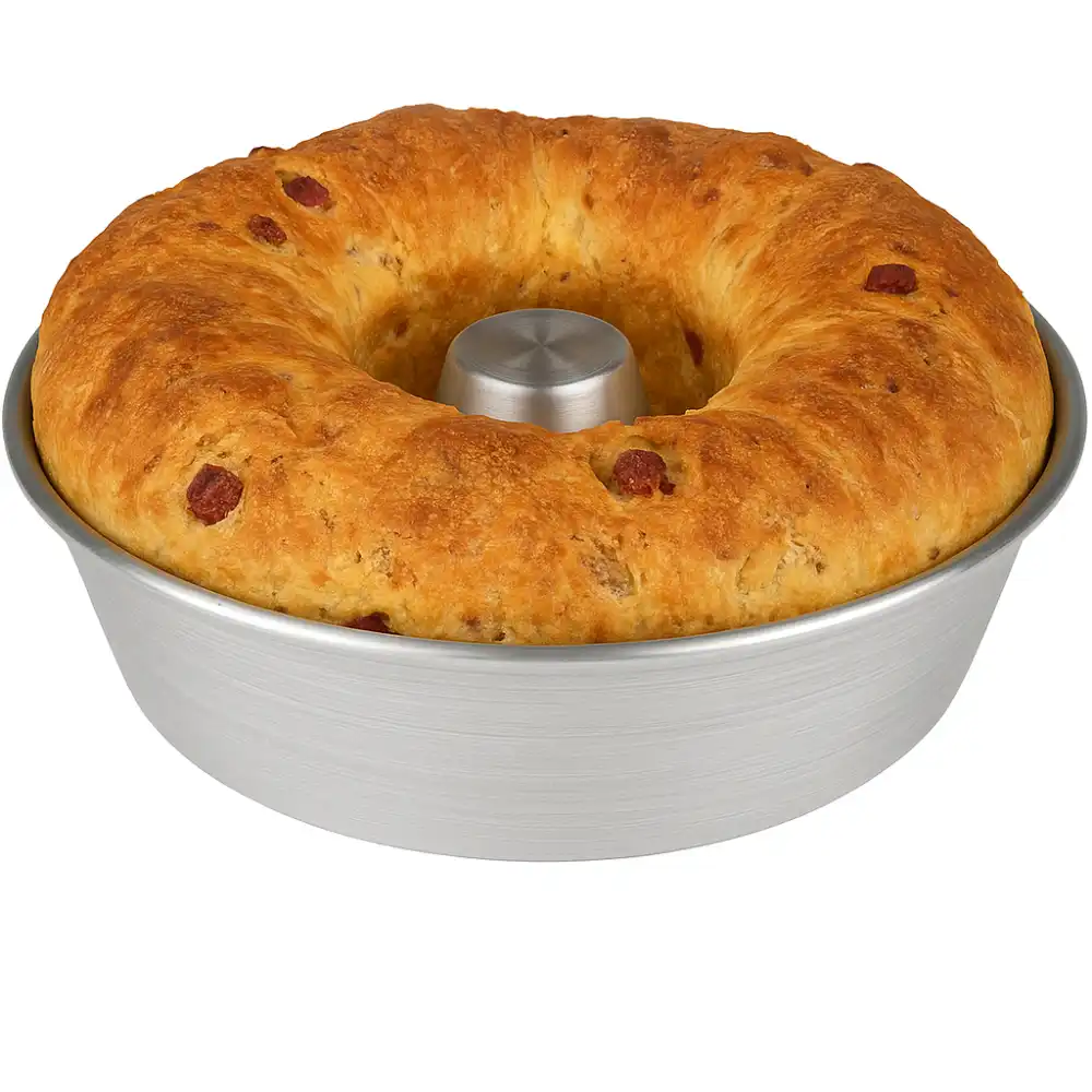 Set 3 Stampi Forno Alluminio 99,5% Ø28-30-32cm Ciambella Torte Casatiello