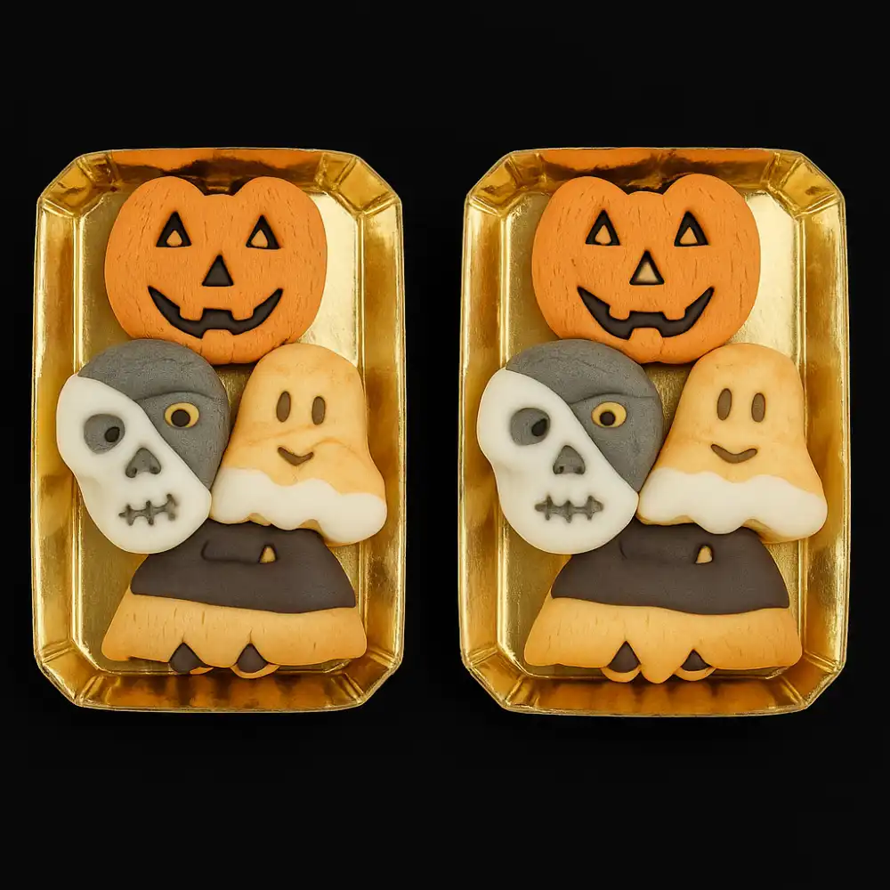 2 Conf. Biscotti Grandi Halloween 180g – 8pz Zucca Fantasma Teschio Pipistrello
