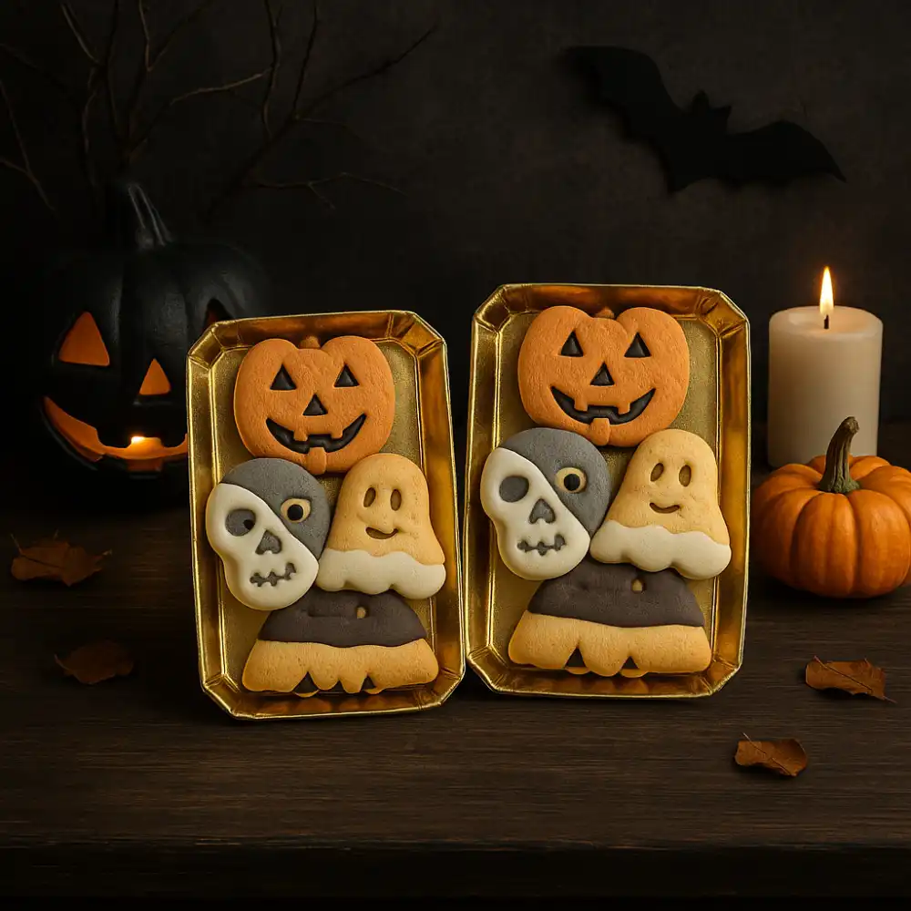 2 Conf. Biscotti Grandi Halloween 180g – 8pz Zucca Fantasma Teschio Pipistrello