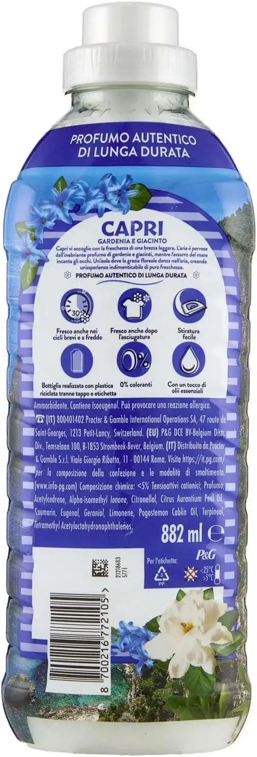Lenor Ammorbidente Concentrato Capri 882ml – 42 Lavaggi Profumo Gardenia
