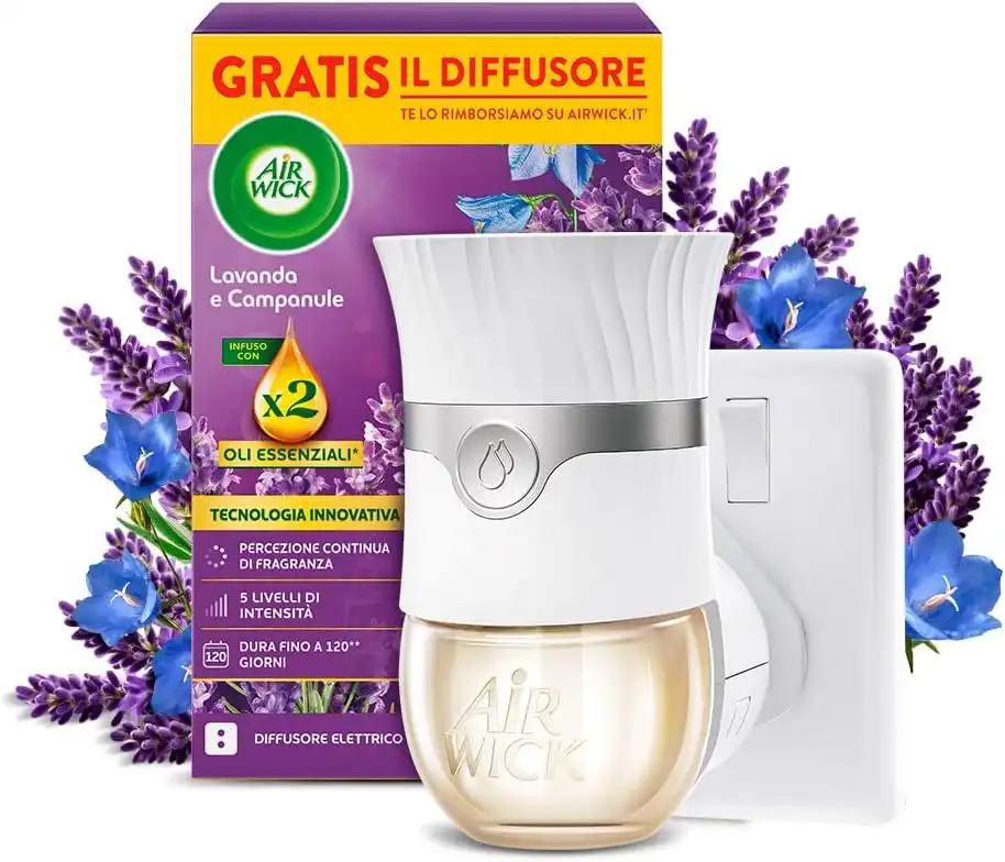 Air Wick Diffusore Elettrico Oli Essenziali + Ricarica Lavanda e Campanule