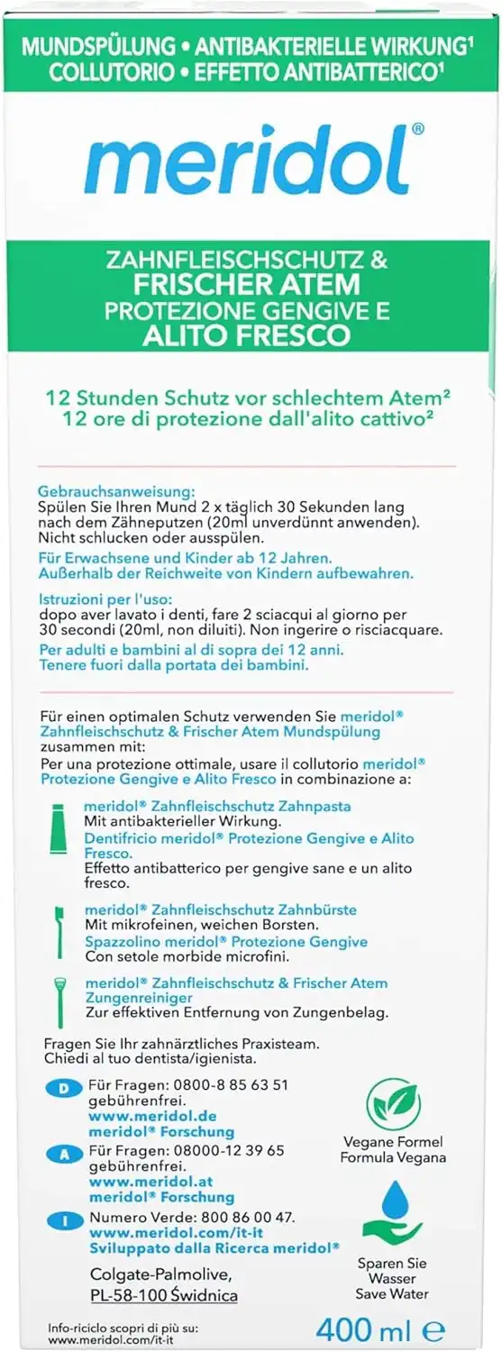 Meridol Collutorio Antibatterico Bocca Risciacquo 400 ml - Salute e Bellezza