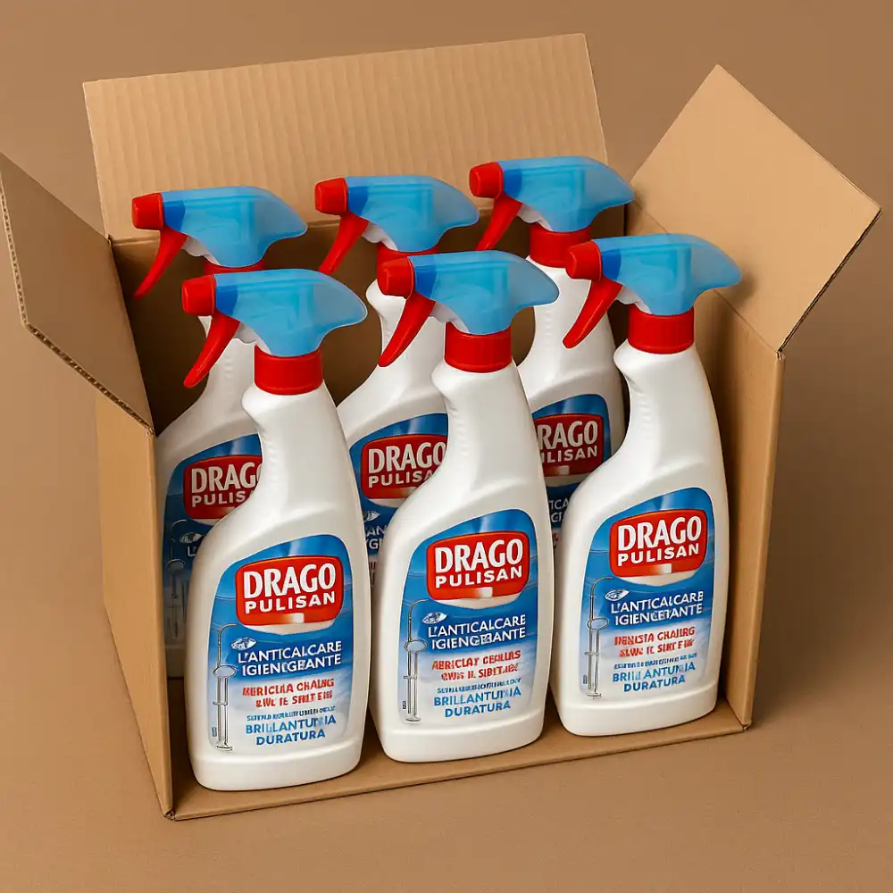 6 X Drago Pulisan Anticalcare Spray 600ml Rimuove Calcare Bagno Cucina