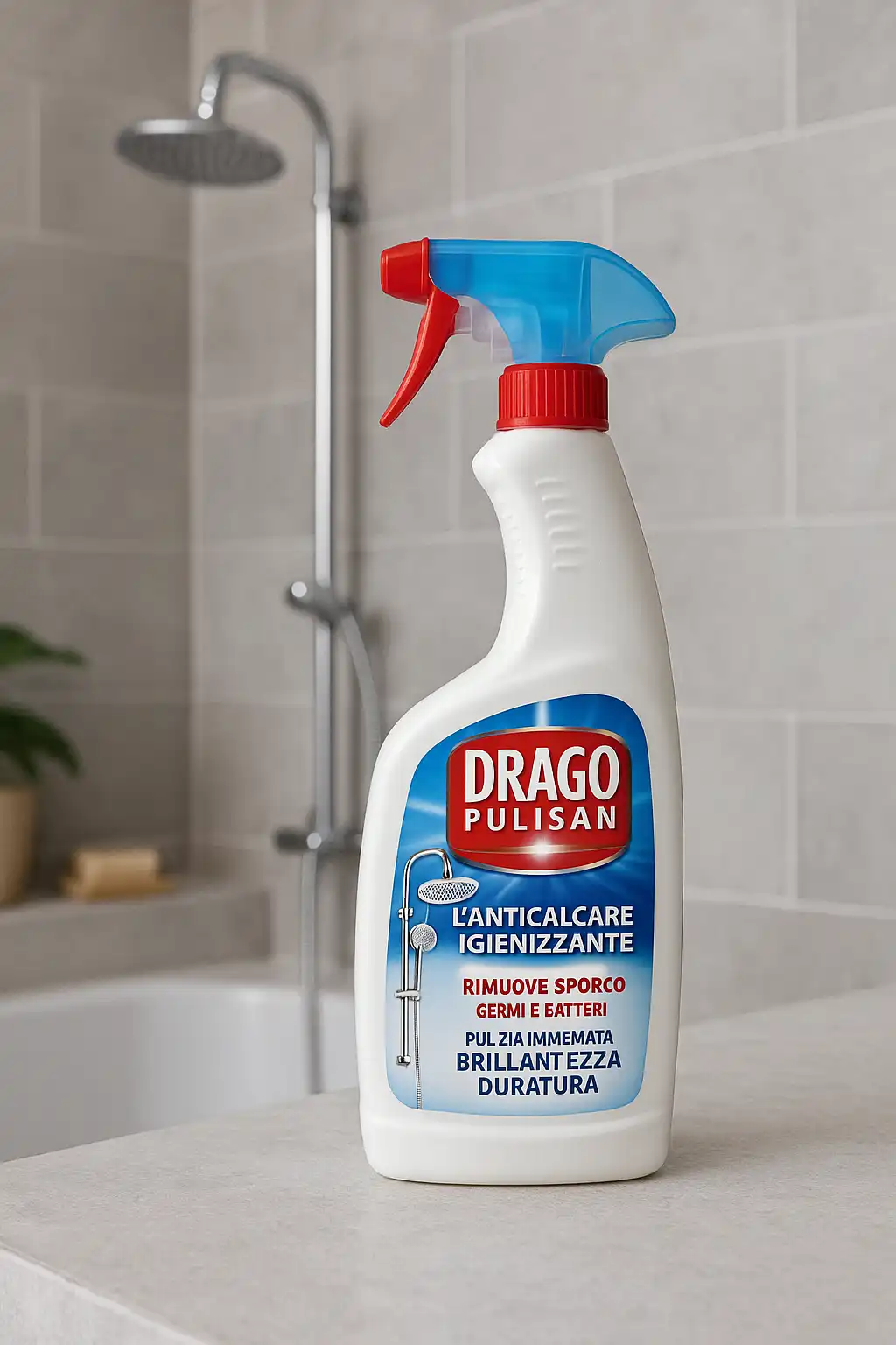 9 X Drago Pulisan Anticalcare Spray 600ml Rimuove Calcare Bagno Cucina