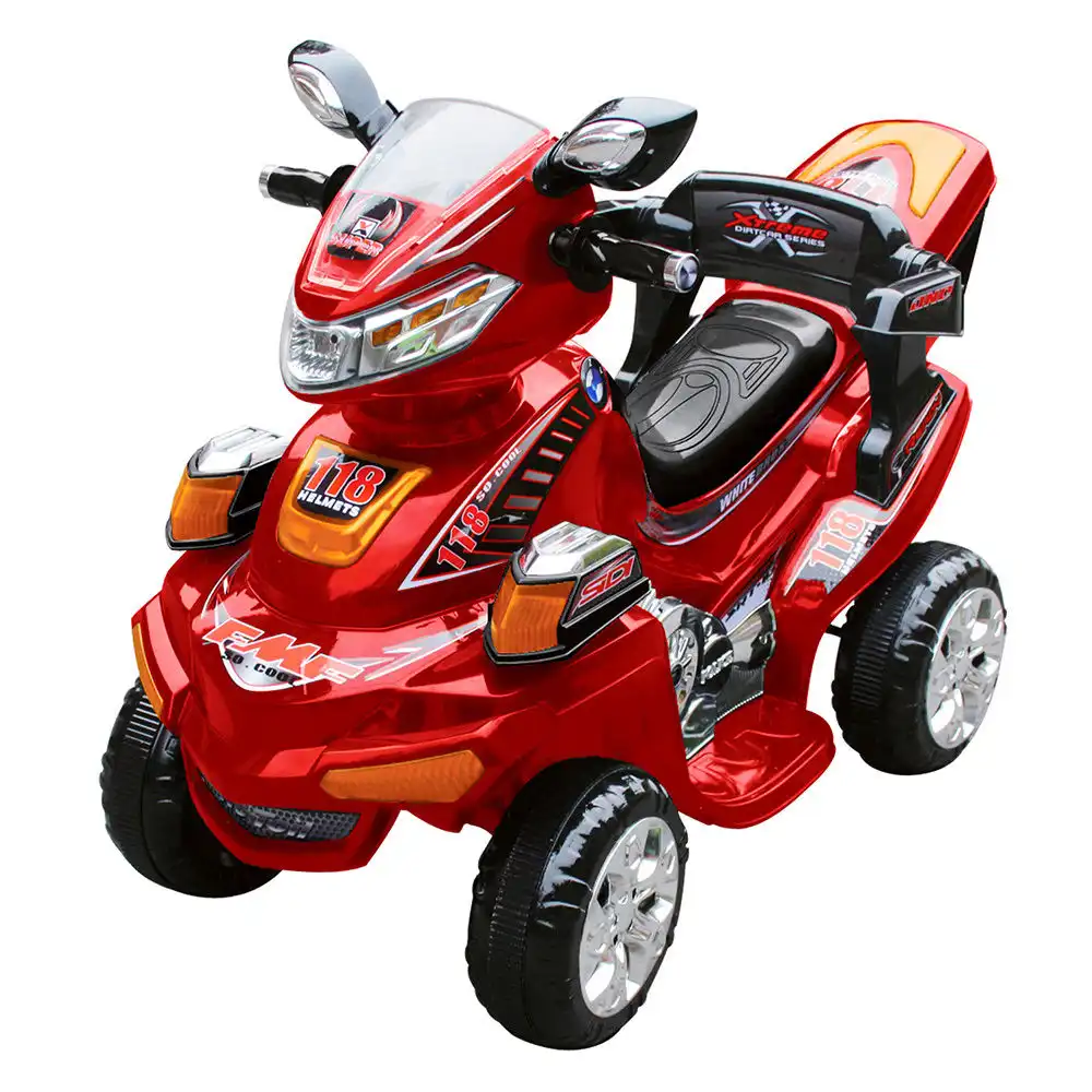 Quad Elettrico Per Bambini Moto Elegance 6V Rosso Monoposto Con Telecomando