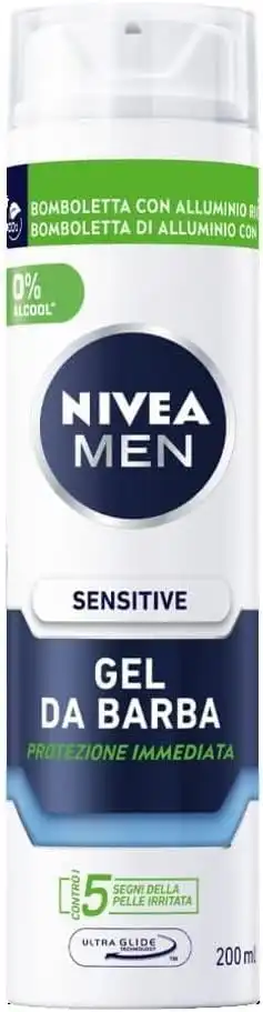 3x Nivea Men Sensitive Gel da Barba 200ml – Rasatura Delicata con Camomilla
