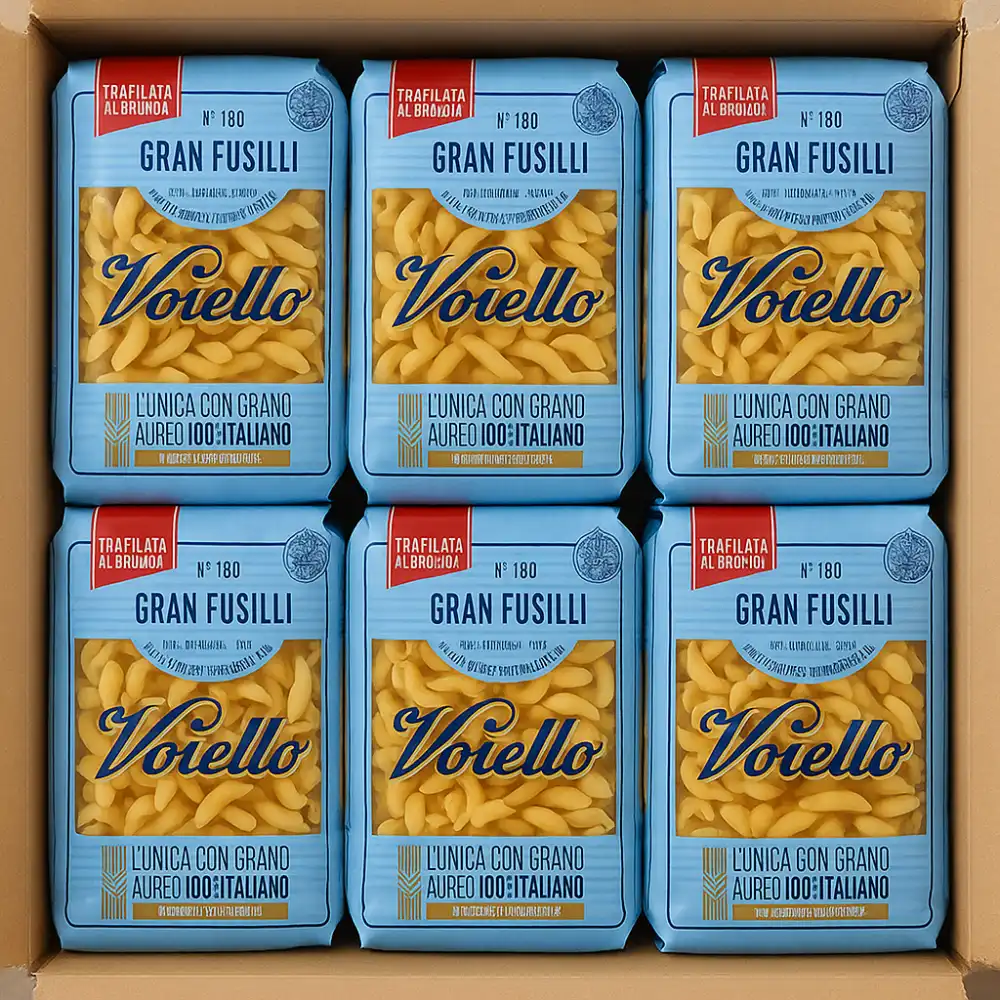 6x Voiello Gran Fusilli N°180 Pasta di Semola 500g Trafilata al Bronzo