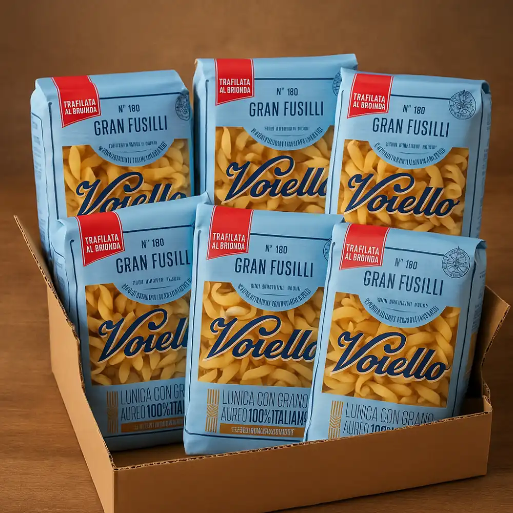 6x Voiello Gran Fusilli N°180 Pasta di Semola 500g Trafilata al Bronzo