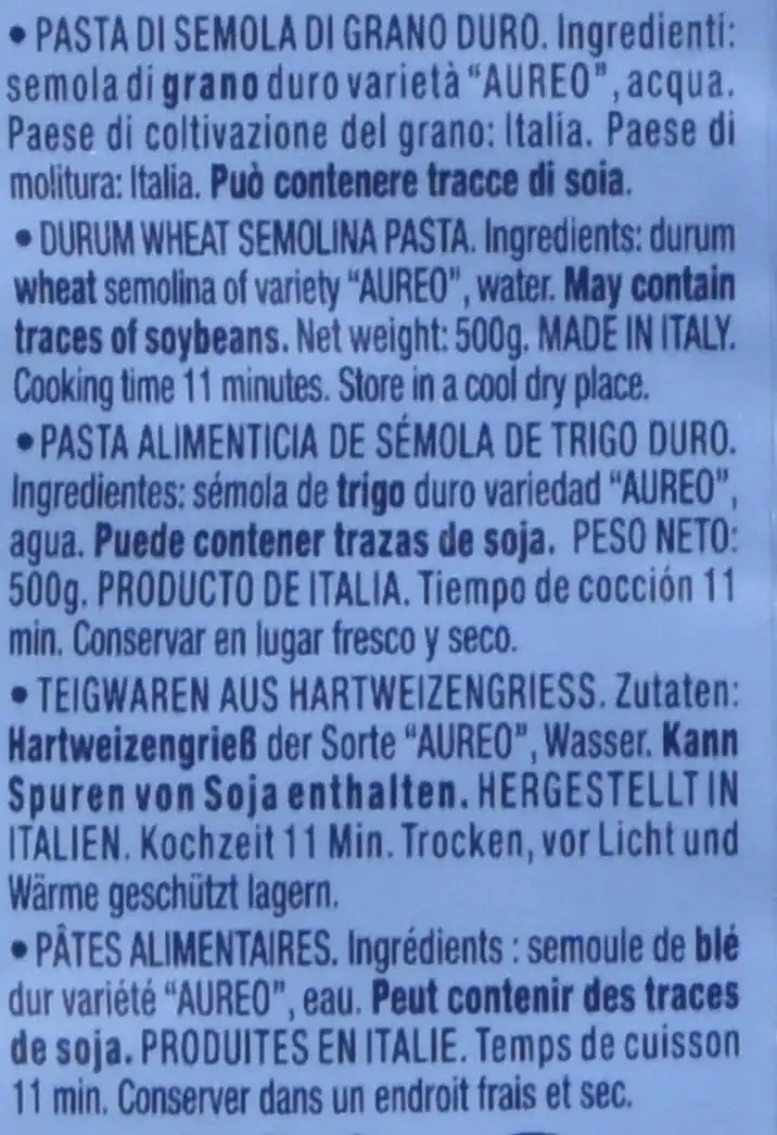 18x Voiello Penne Rigate 500g Pasta Trafilata al Bronzo con Grano Aureo Italiano