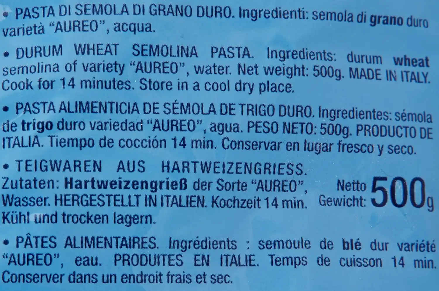 8x Voiello Mezze Maniche Rigate 500g – Pasta Trafilata al Bronzo Grano Aureo