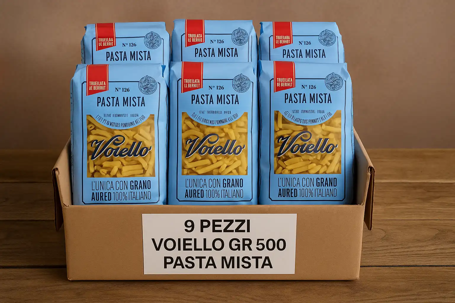 9x Voiello Pasta Mista 500g – Pasta Trafilata al Bronzo con Grano Aureo Italiano
