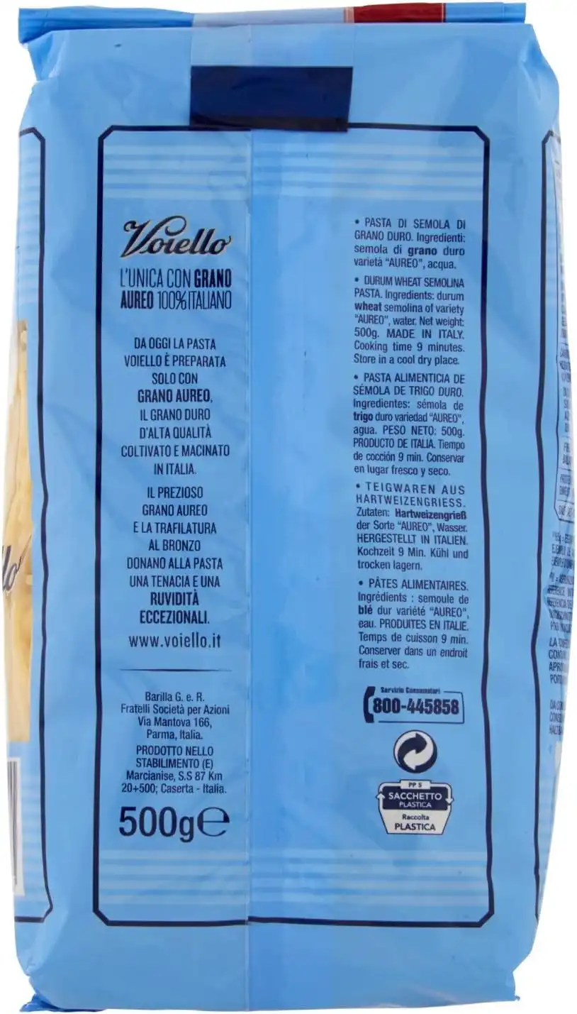 9x Voiello Pasta Mista 500g – Pasta Trafilata al Bronzo con Grano Aureo Italiano