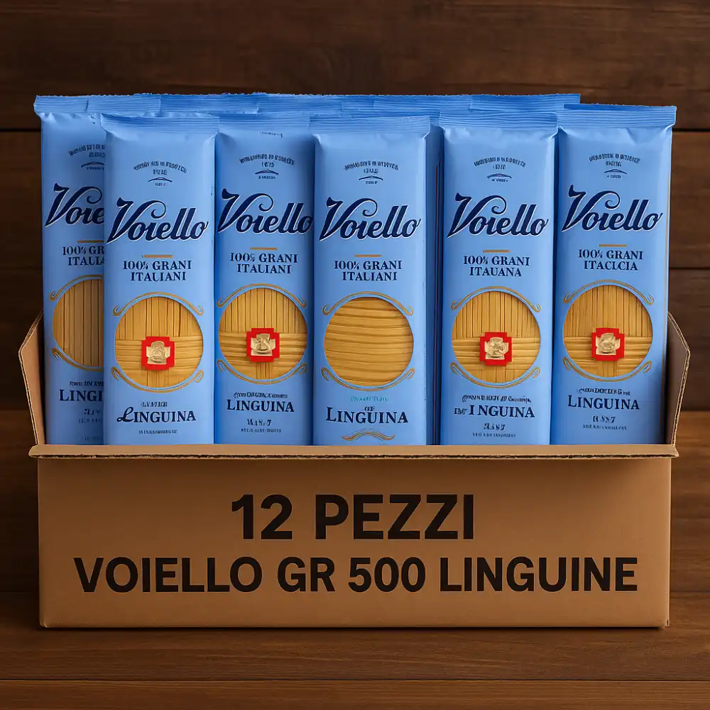 12x Voiello Linguine 500g – Pasta Trafilata al Bronzo con Grano Aureo Italiano