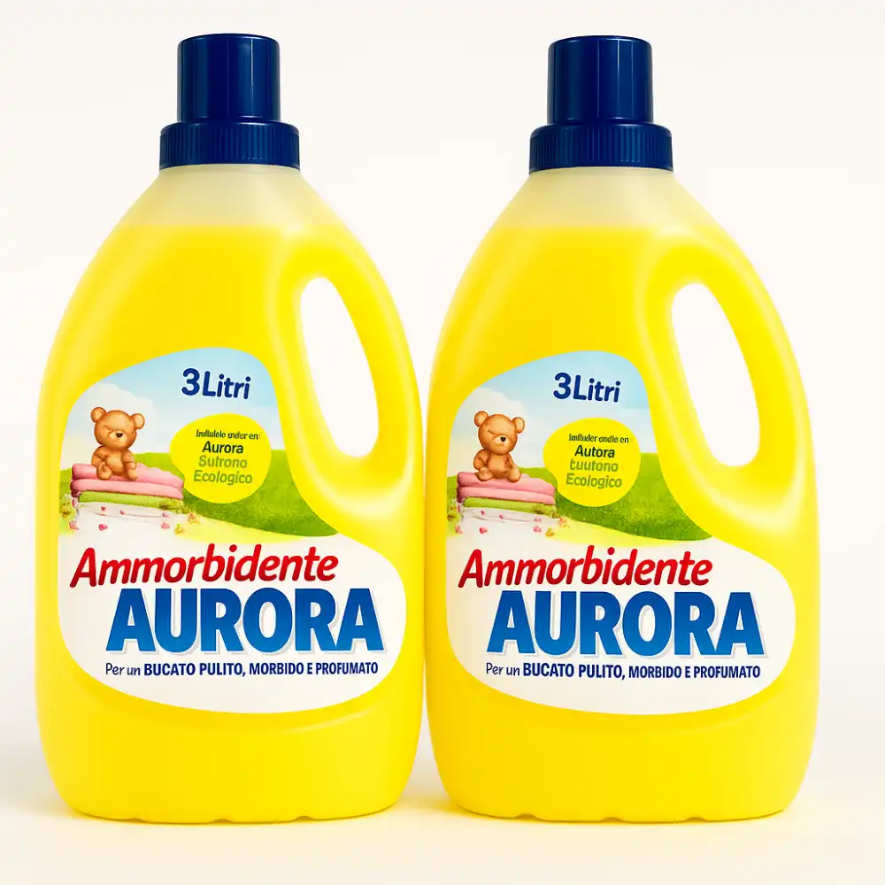 Ammorbidente Aurora 3L x2 (6L Tot) – 40 Lavaggi, Bucato Morbido e Profumato