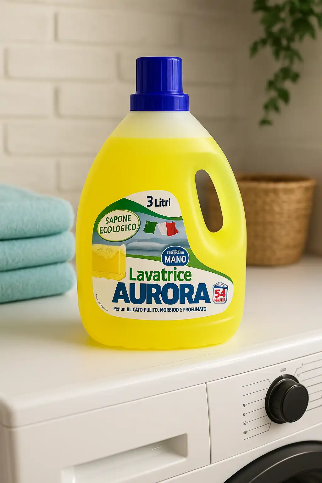 2 x Detersivo Lavatrice Aurora 3L Sapone Ecologico Liquido Profumato 54 Lavaggi