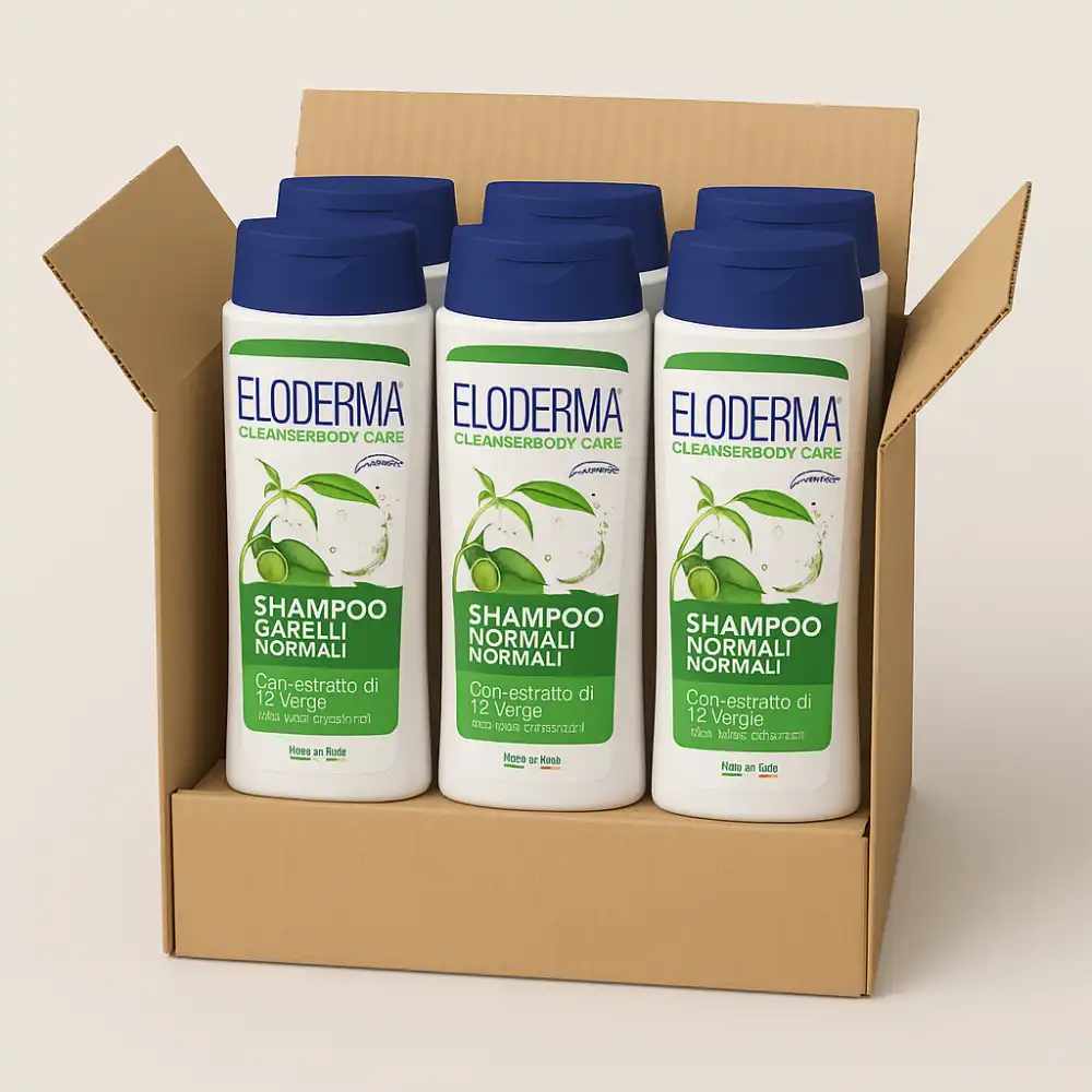 6x Eloderma Shampoo Capelli Normali 75ml Minisize Travel Size Delicato Quotidian