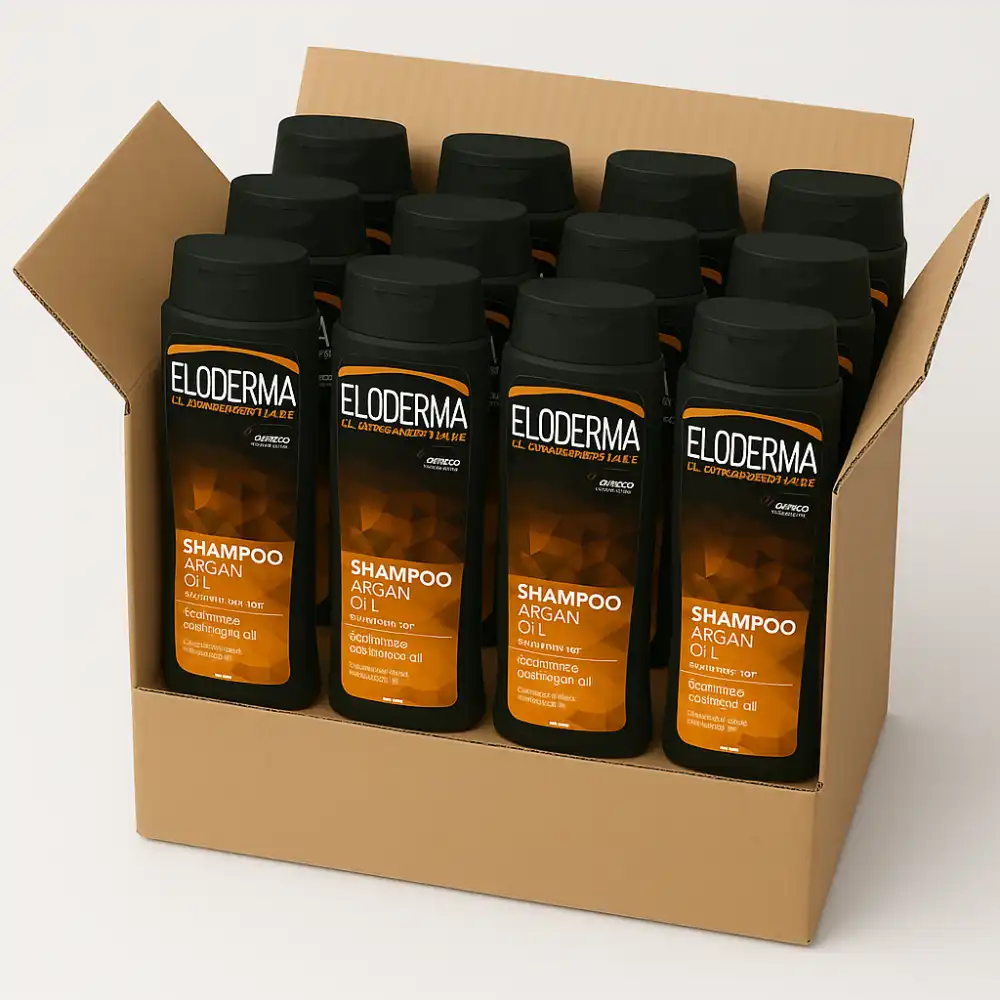 12x Eloderma Shampoo Argan 75ml Minisize Travel Size Nutriente Idratante Capelli