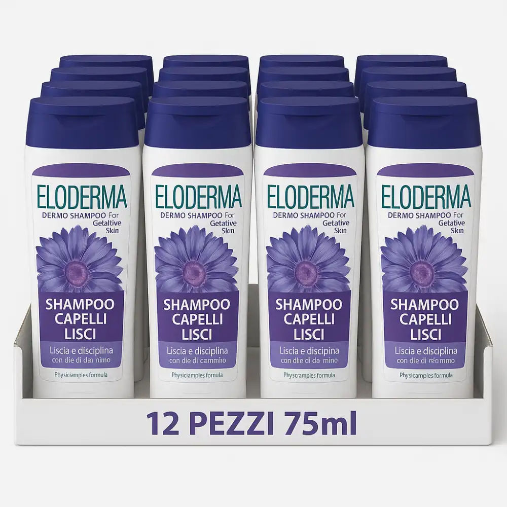 12x Eloderma Shampoo Capelli Lisci 75ml Minisize Travel Size Lucentezza