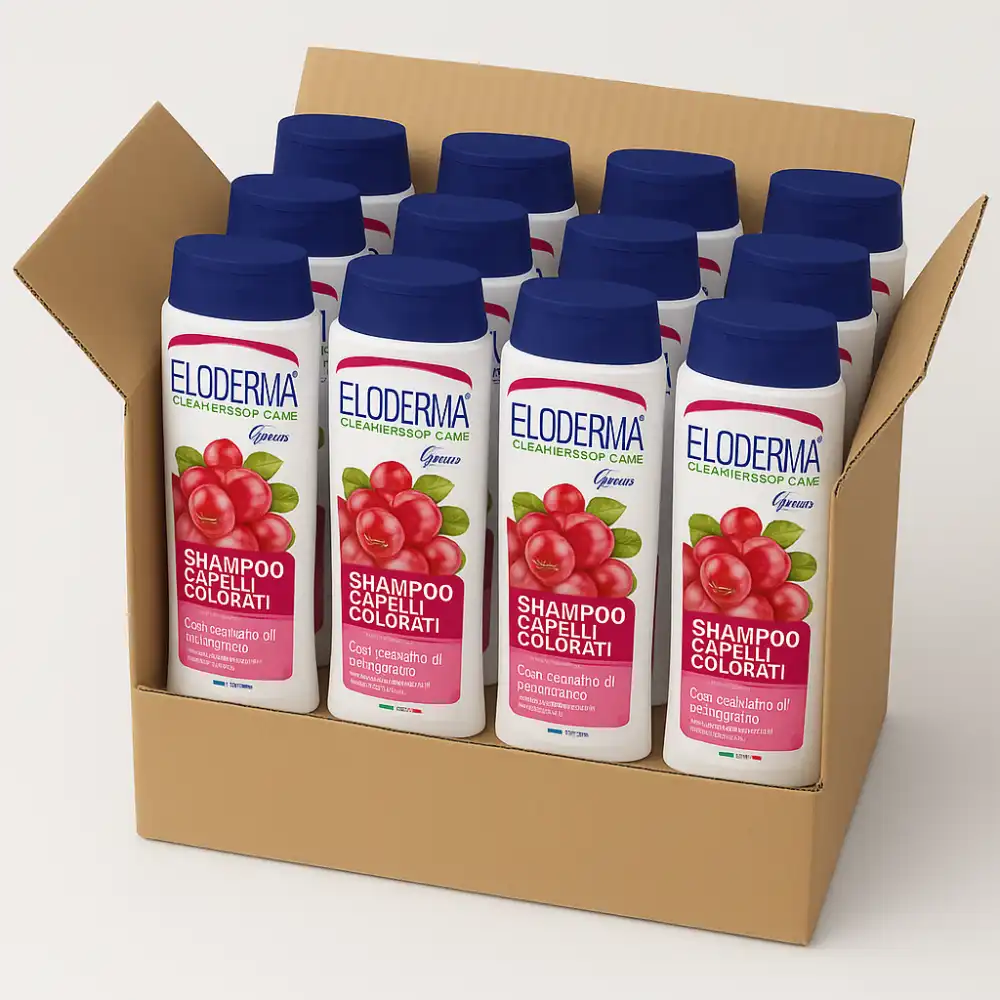 12x Eloderma Shampoo Capelli Colorati 75ml Minisize Travel Size Protezione Color