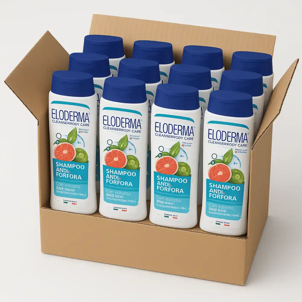 12x Eloderma Shampoo Antiforfora 75ml Minisize Travel Size Capelli Uomo Donna