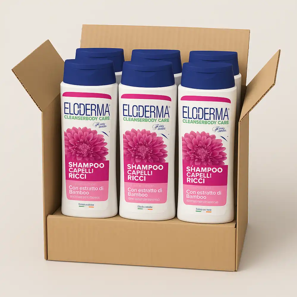 6x Eloderma Shampoo Ricci 75ml Minisize Travel Size Definizione Cura Capelli