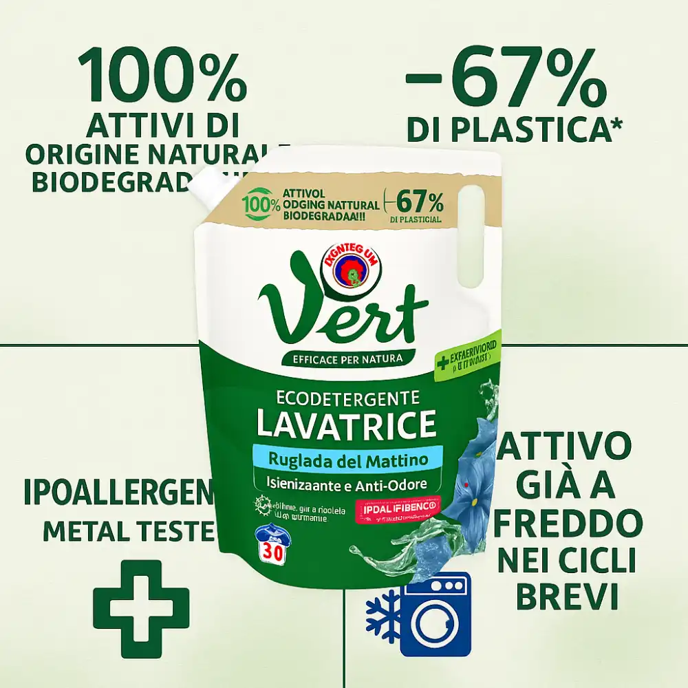 CHANTECLAIR Vert Ecodetergente Lavatrice Rugiada del Mattino – 30 Lavaggi