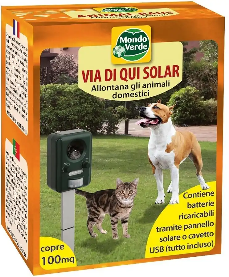 Dissuasore Repellente ad Ultrasuoni Cani Gatti per Esterno ed Interno Cane Gatto