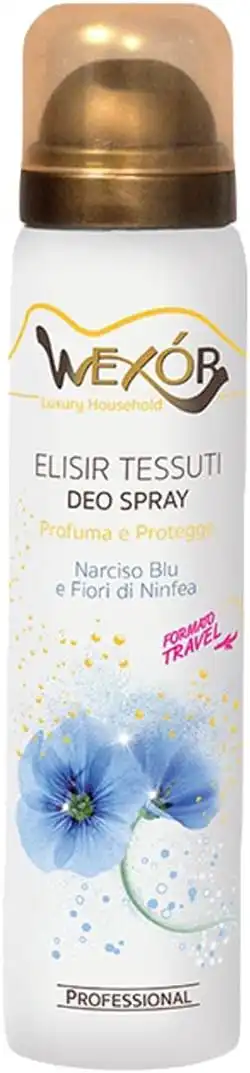 Wexór Elisir Tessuti Deo Spray 100ml Narciso Blu e Fiori di Ninfea Travel