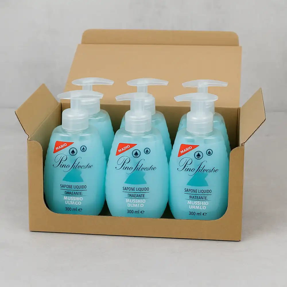 6X Pino Silvestre Sapone Liquido Idratante Muschio Bianco 300ml Mani Delicato