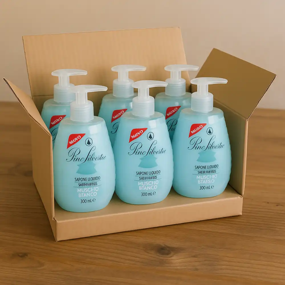 6X Pino Silvestre Sapone Liquido Idratante Muschio Bianco 300ml Mani Delicato