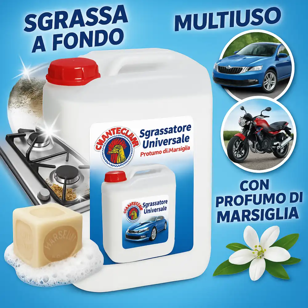 2 Pezzi Chante Clair Sgrassatore Universale Tanica 5LT Profumo Marsiglia