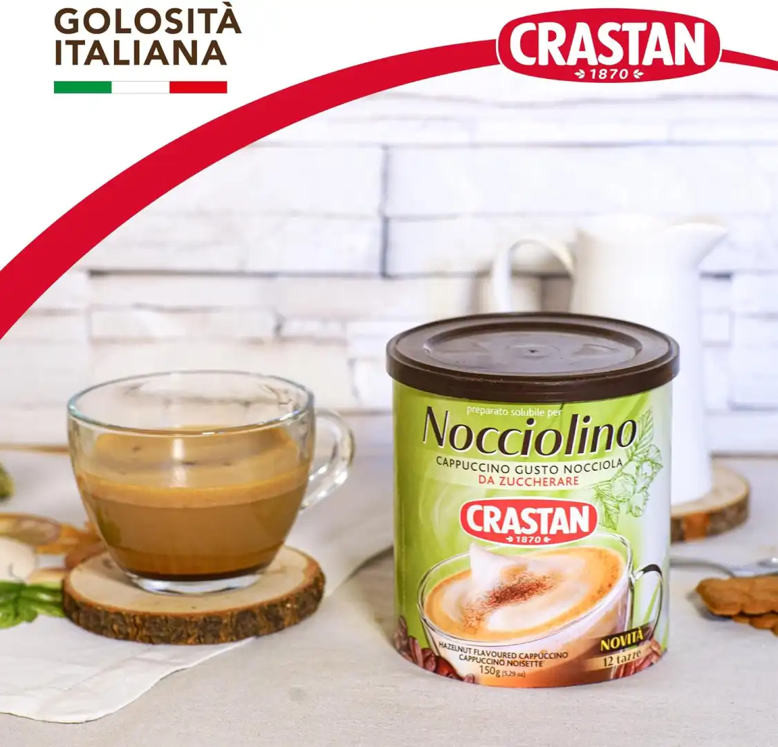 Crastan Nocciolino Cappuccino Gusto Nocciola Preparato Solubile Set 6 Barattoli