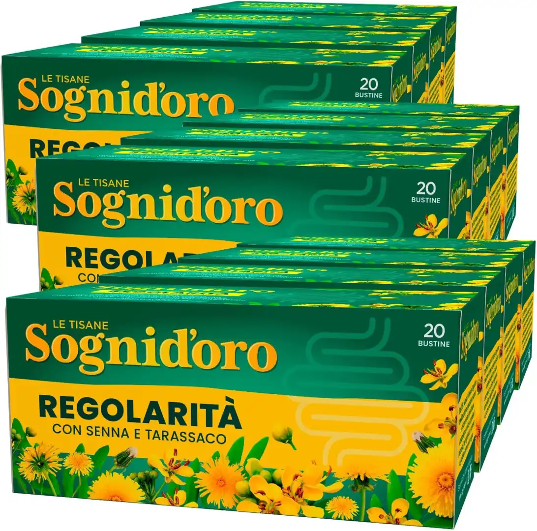 Sognid’oro Tisana Regolarità con Senna e Tarassaco – 12 Confezioni da 20 Bustine