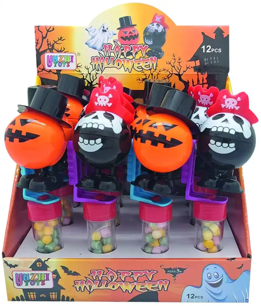 12X Jumping Halloween Toys con Caramelle 5g Giocattolo Dolcetto Festa Bimbi