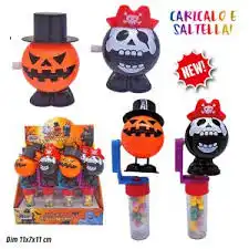 12X Jumping Halloween Toys con Caramelle 5g Giocattolo Dolcetto Festa Bimbi