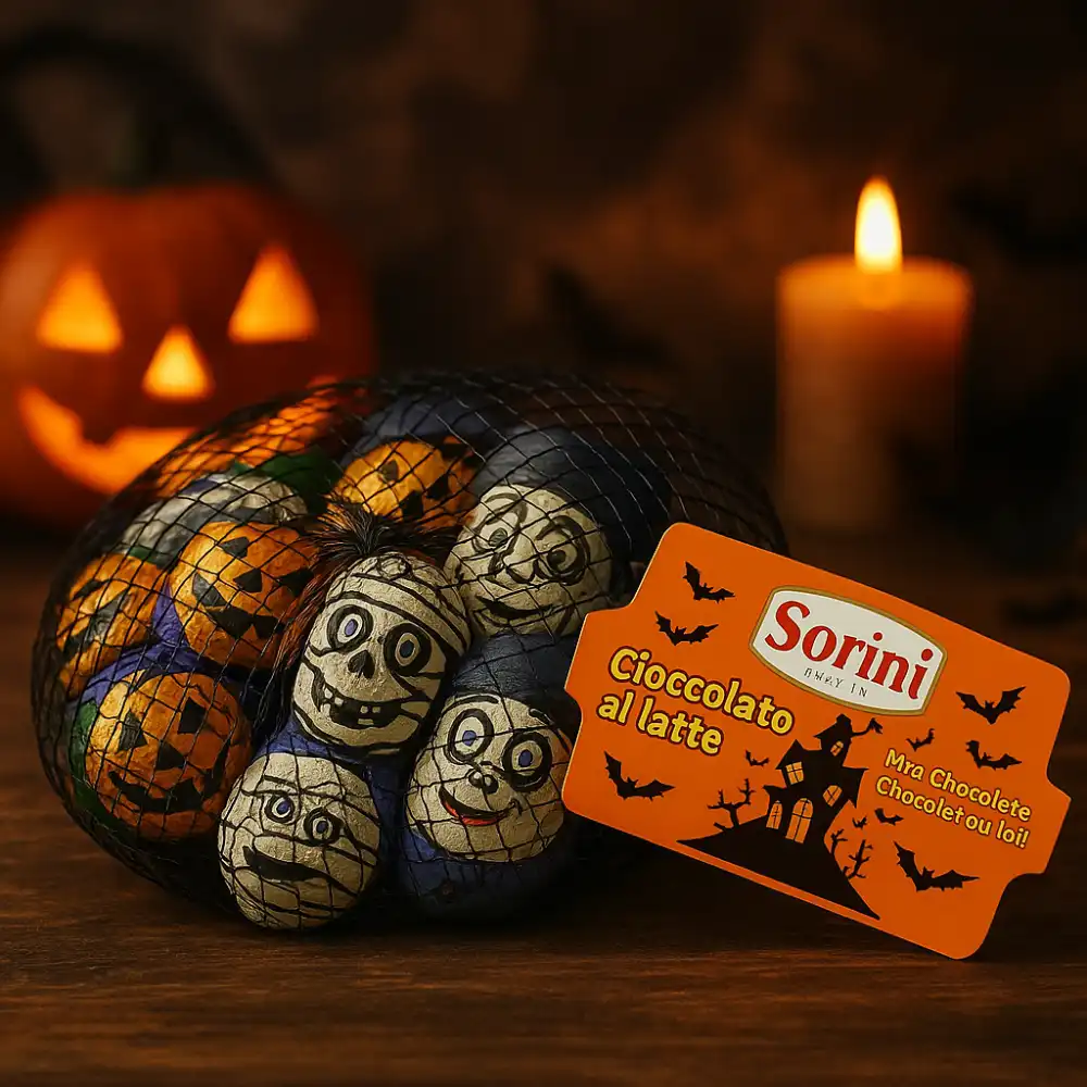 Sorini Halloween Cioccolatini al Latte Mix Retina 560g Dolcetti Mostriciattoli