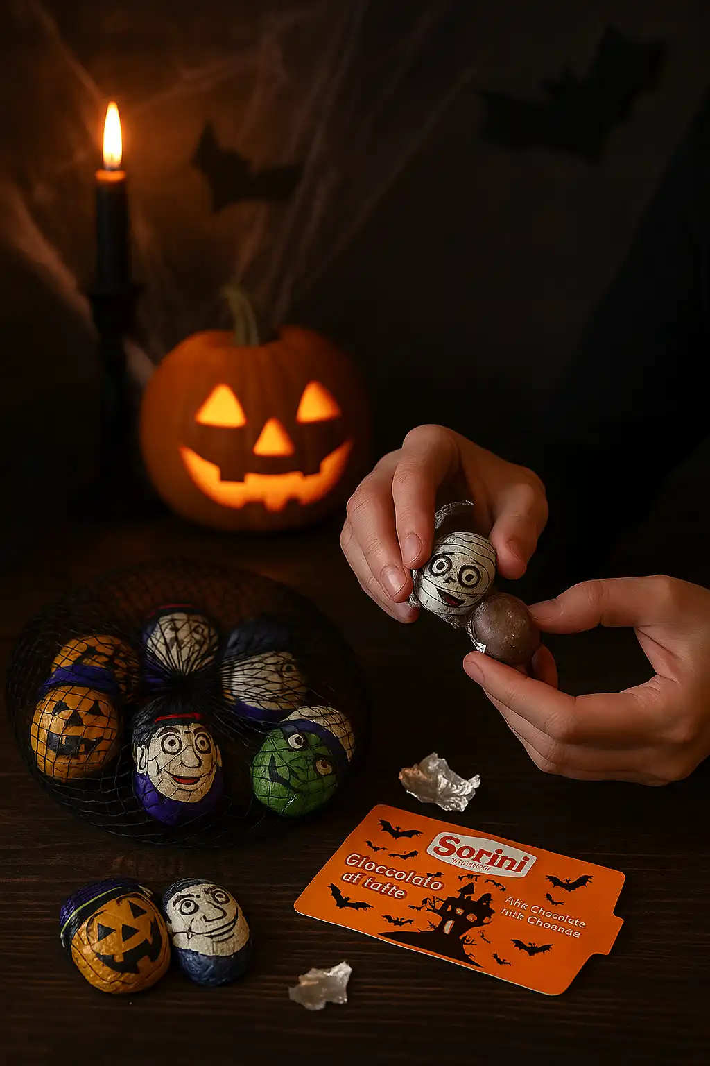 Sorini Halloween Cioccolatini al Latte Mix Retina 560g Dolcetti Mostriciattoli