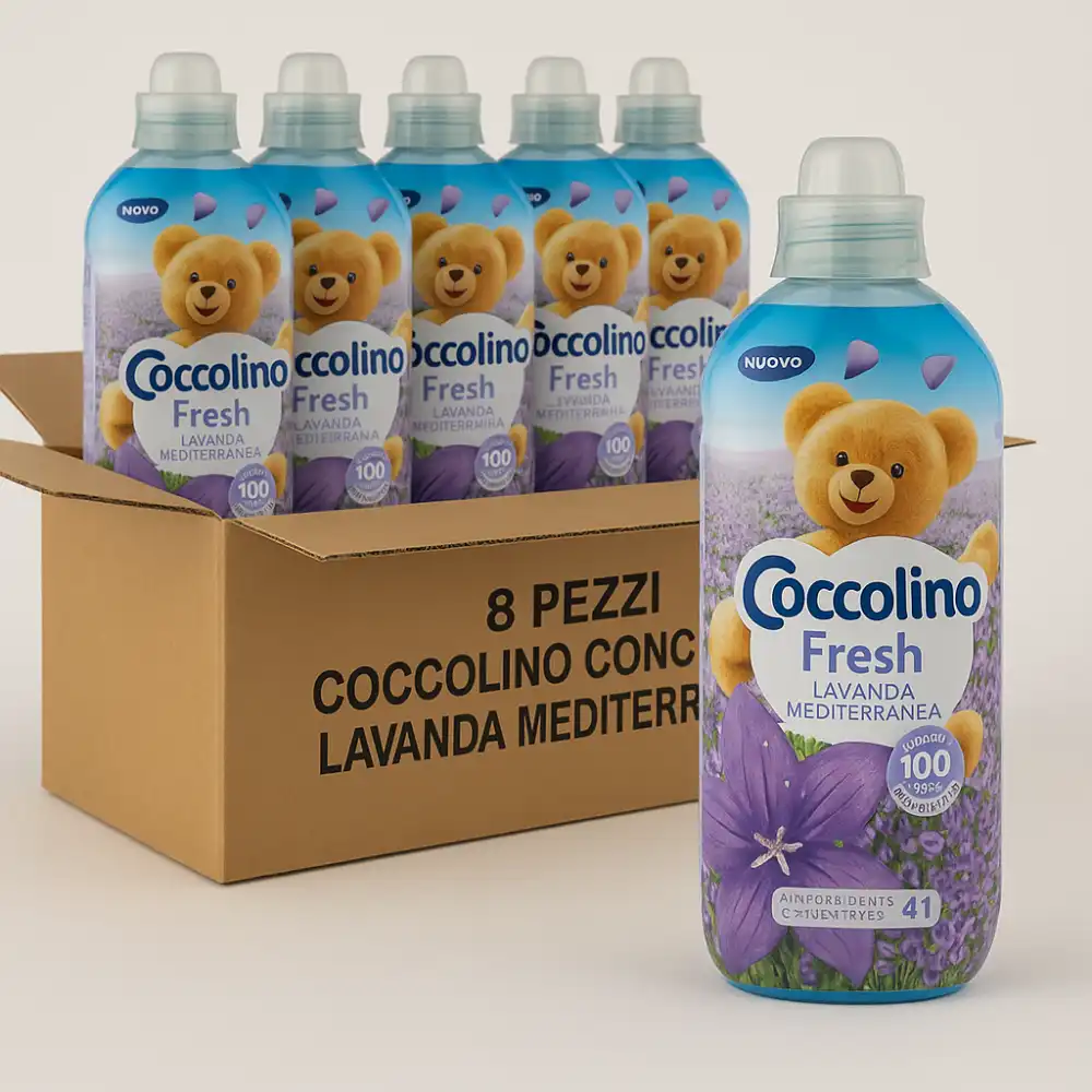 Coccolino Fresh Lavanda Mediterranea Ammorbidente 41 Lavaggi – 8 Flaconi