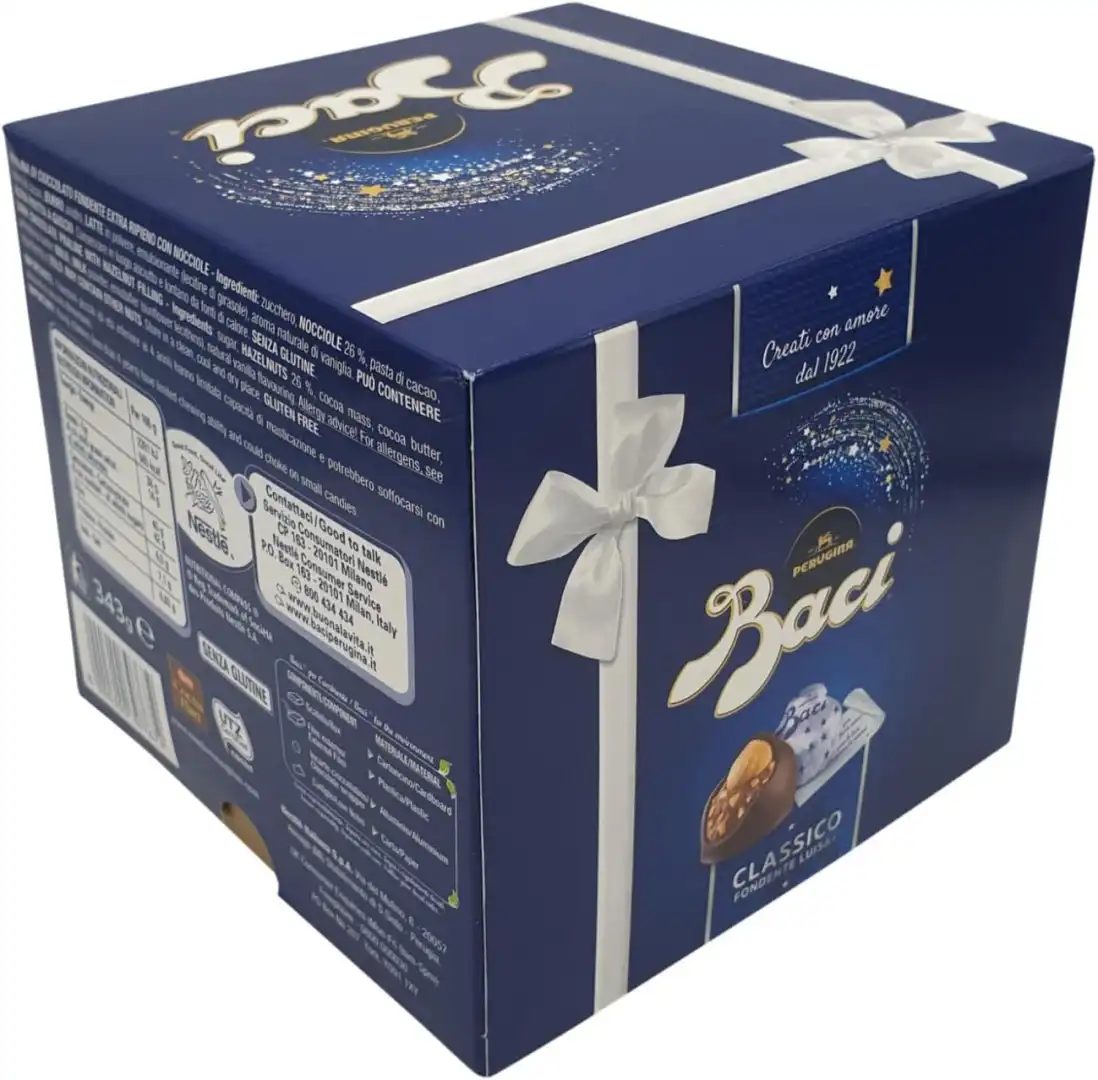 Baci Perugina Cubo Fondente Luisa 325g – Cioccolatini con Nocciola Intera