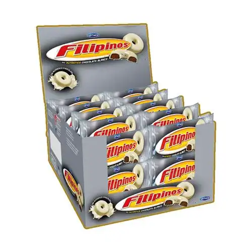 Filipinos Cioccolato Bianco 14x29,6g – Biscotti Croccanti Ricoperti Golosi