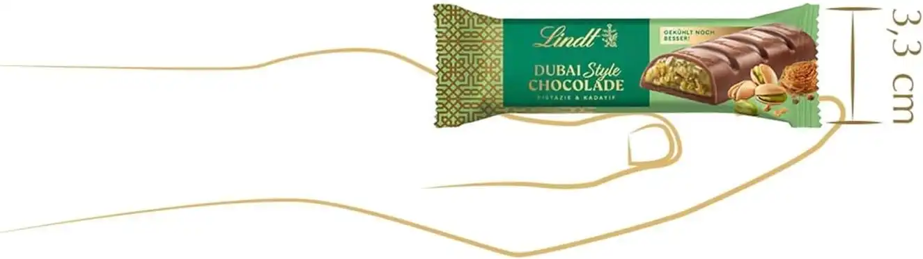 Lindt Dubai Style Chocolate 40g – Snack Cioccolato Latte Ripieno Pistacchio