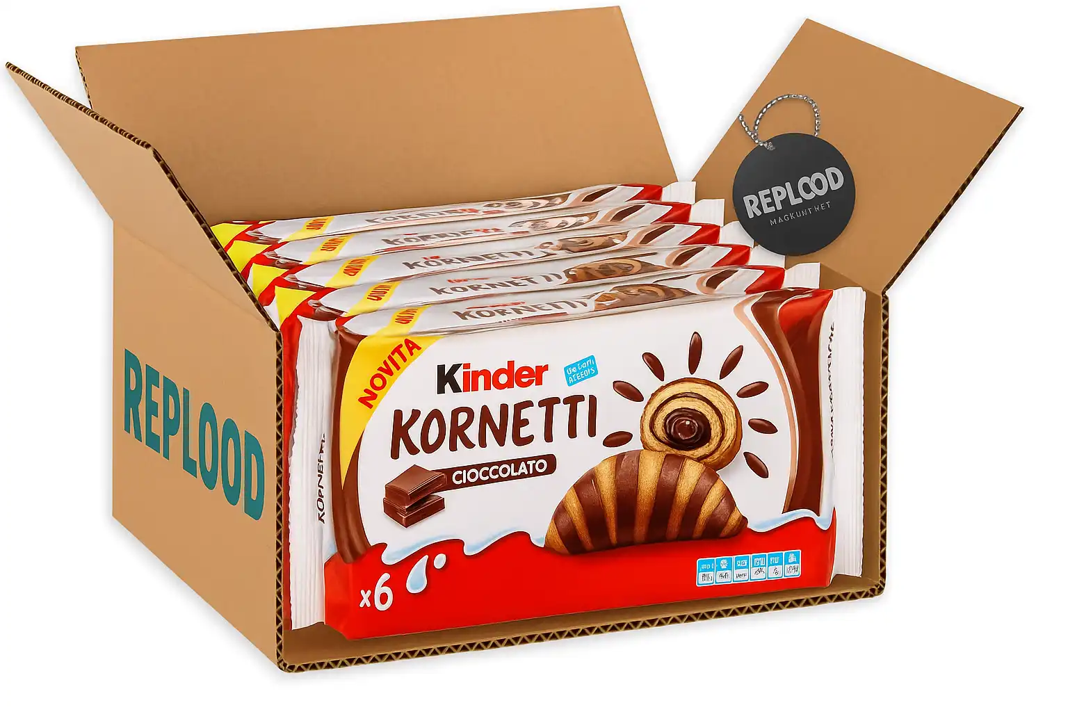Kinder Kornetti Cioccolato – 6 confezioni da 6 pezzi – Cornetti soffici ripieni