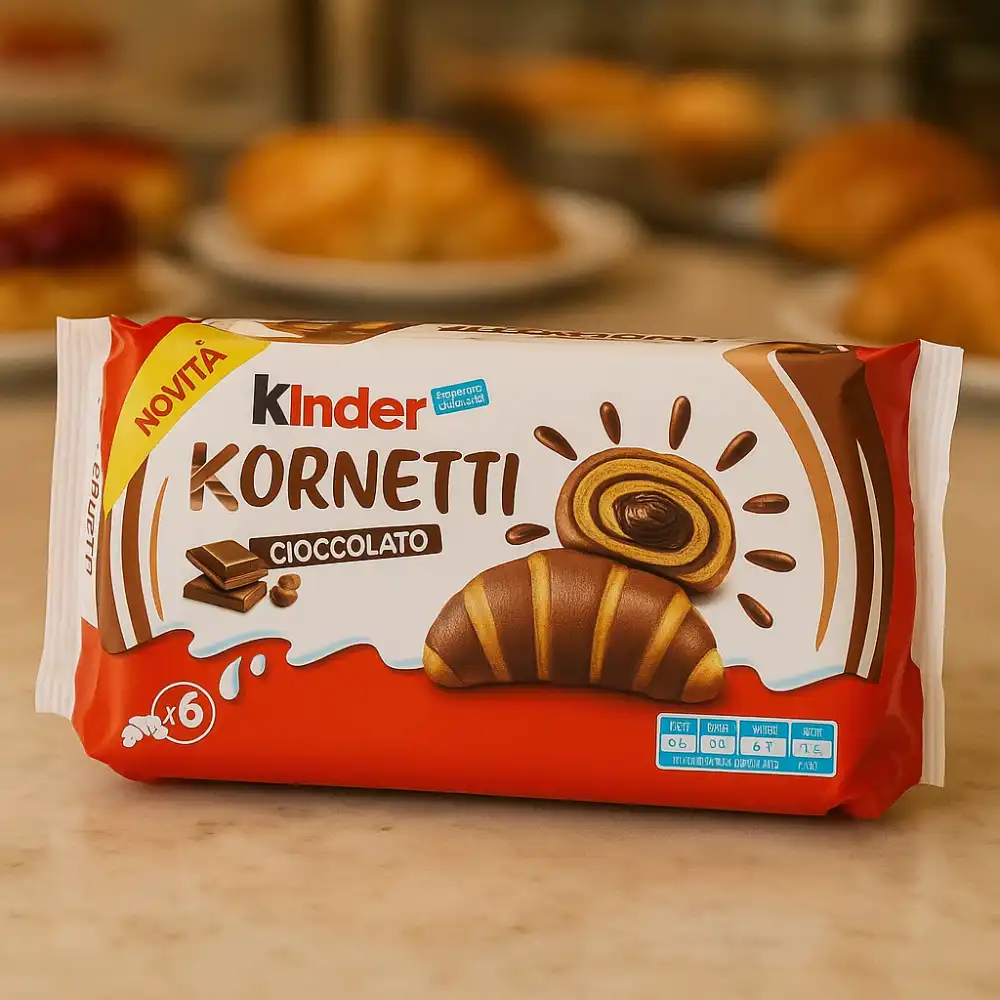Kinder Kornetti Cioccolato – 6 confezioni da 6 pezzi – Cornetti soffici ripieni