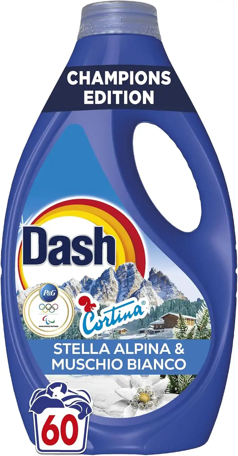 Dash Detersivo Liquido Lavatrice 60 Lavaggi Stella Alpina Muschio Bianco Fresco