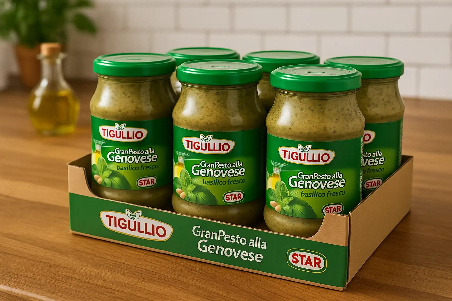 6x Tigullio Gran Pesto alla Genovese 500g Star – Basilico Fresco e Cremoso